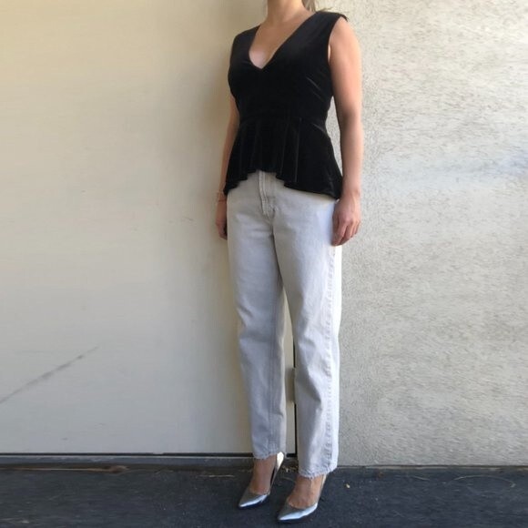 Zara Woman Black Velvet Top Size XS - Picture 4 of 9